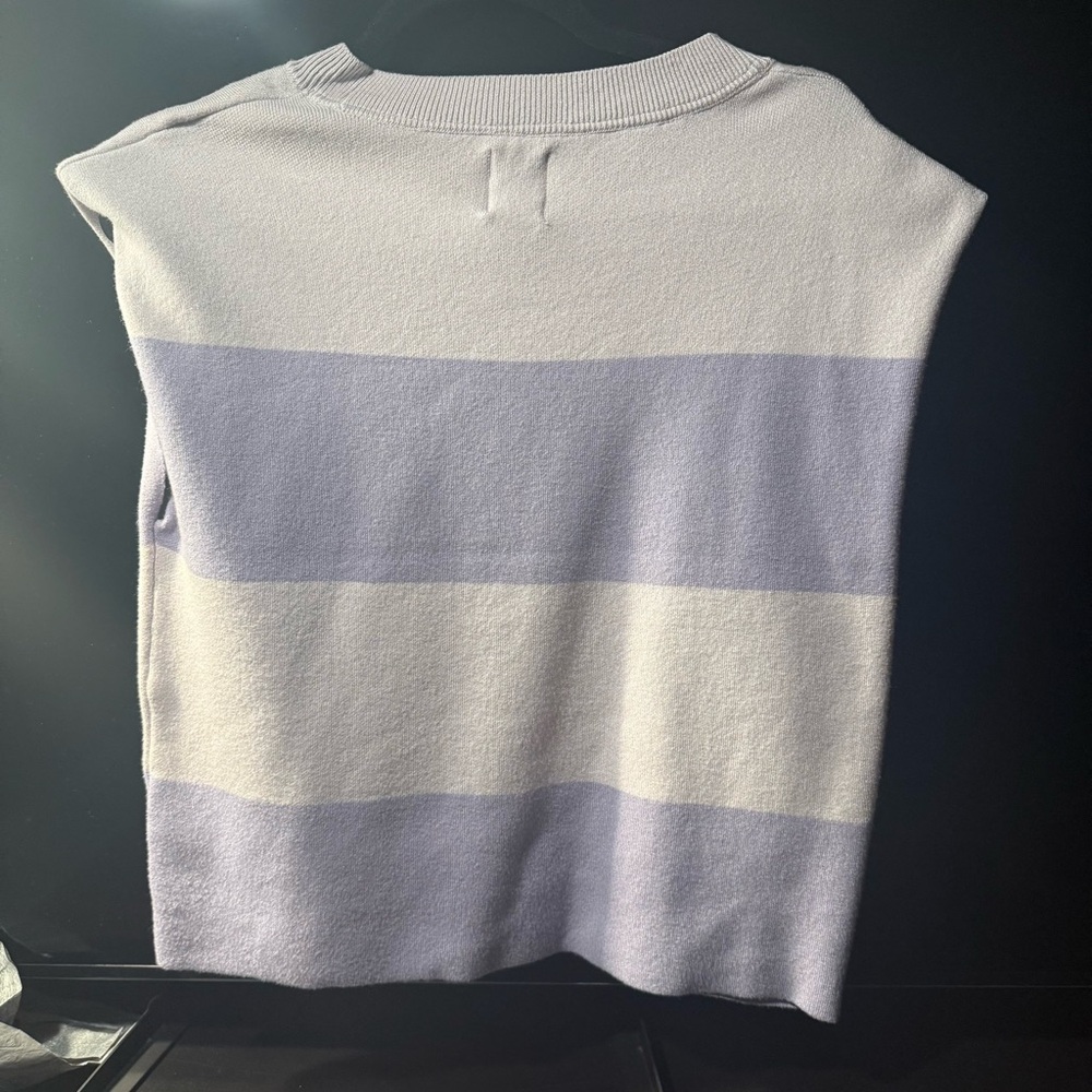 The Noah Muscle Tank Sweater By Maeve Lavender Stripe S View 5
